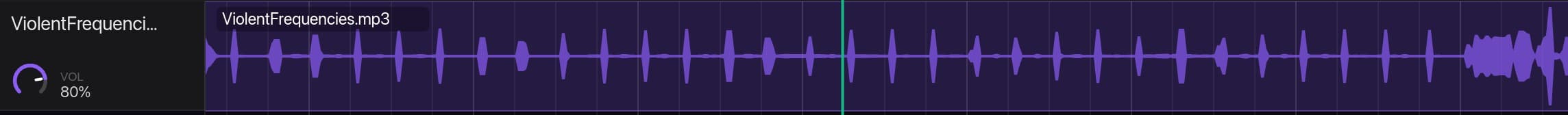 The audio track with its waveform